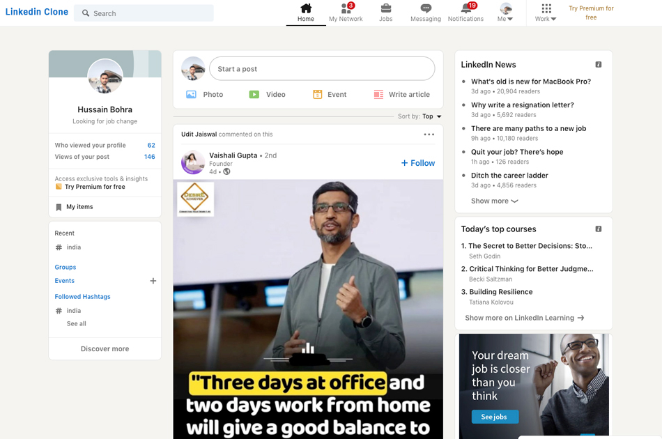 Linkedin Clone App